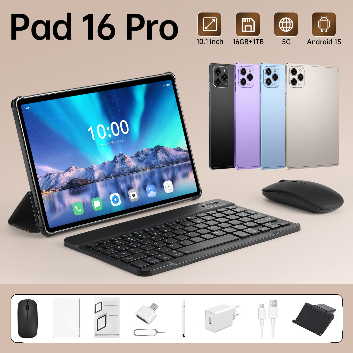 2025 New Tablet Pad 16 Pro Tablet Printed Dual Sim Dual Standby 5g Android 15