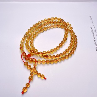 Golden Brown Red 108 Pieces 5mm Natural Burmese Amber Beeswax Authentic Bracelet Bracelet Necklace Jewelry Women's Accessories Hanging Neck
