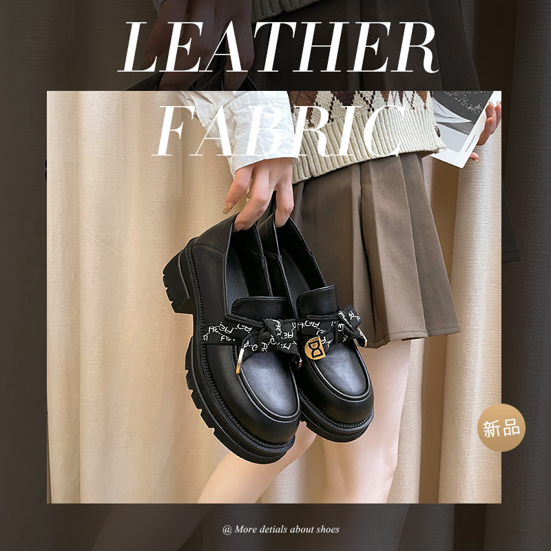 Mocasines de tacón grueso retro Augushiden para mujer, otoño 2025, nuevo estilo ins, plataforma, suela gruesa, zapatos de moda.