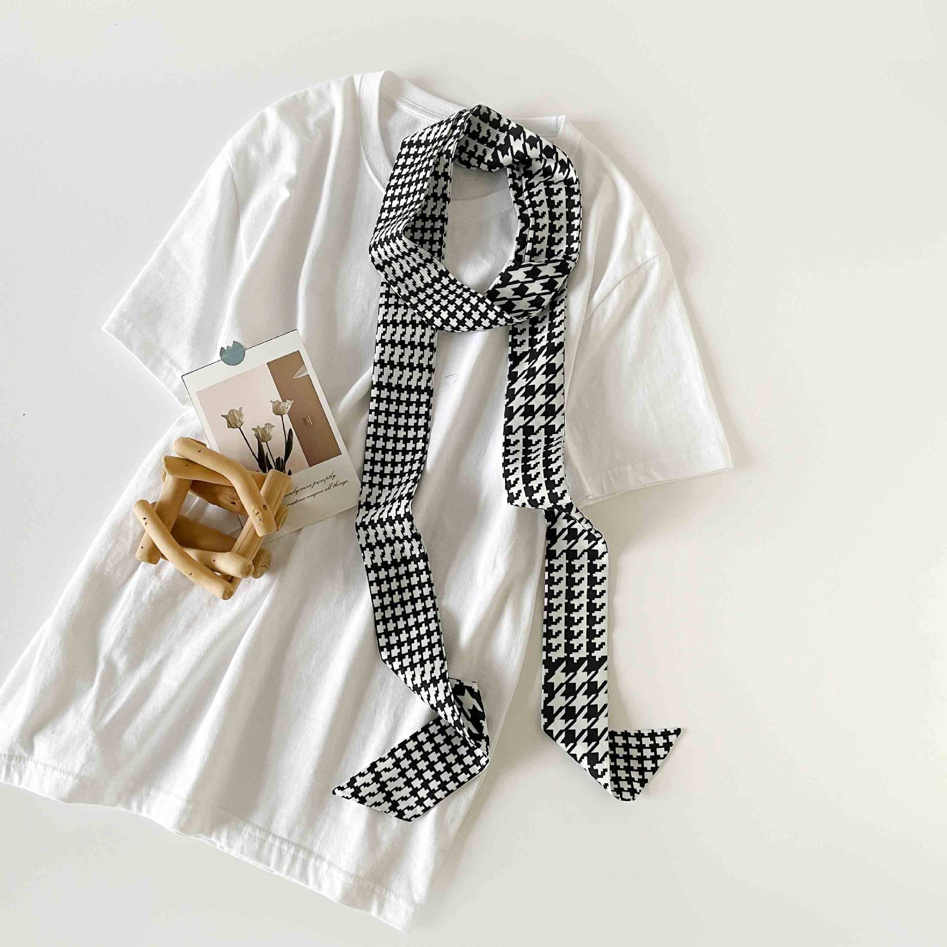 Polka Dot Long Ribbon Scarf Headband Versatile Hair Accessory_voghion.com