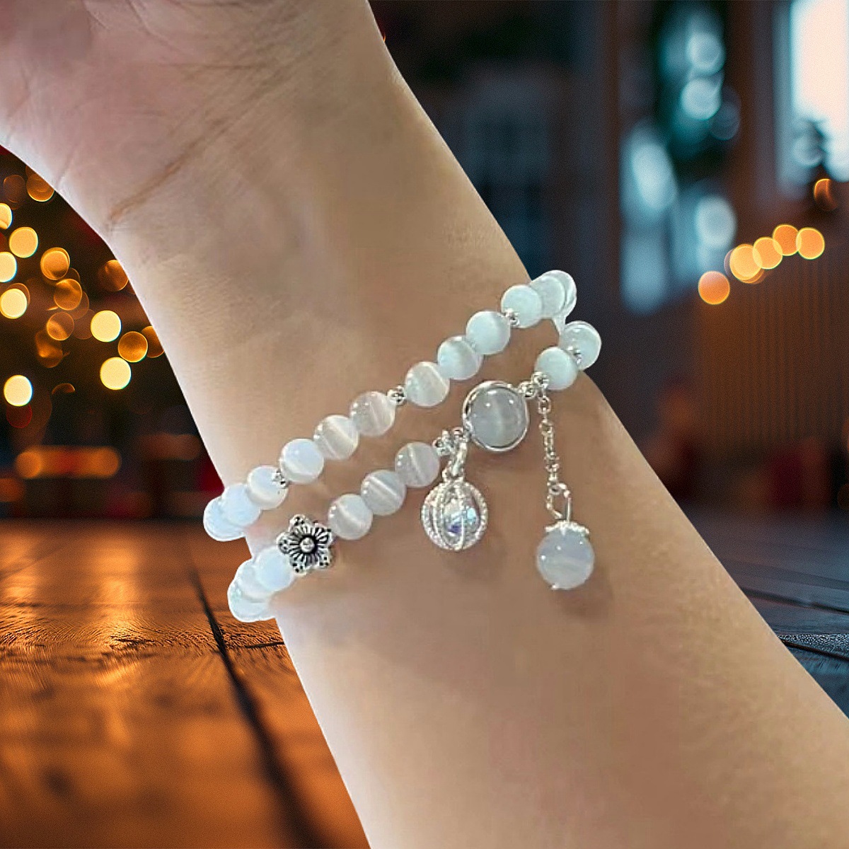 Nouveau Bracelet en pierre œil de chat, Bracelet du même Style pour Temple féminin, cadeau de Collection de bracelets de Style chinois populaire_voghion.com