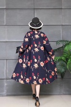 民族风亚麻刺绣加棉长款外套