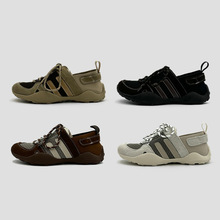 真皮两穿网面德训鞋女2025秋季新款轻便透气慢跑厚底休闲运动鞋潮