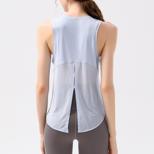 New Style Sports Yoga Women's Training Top Loose Outer Sweatshirt T-Shirt Mesh Splicing Sweatproof Breathable Yoga Wear