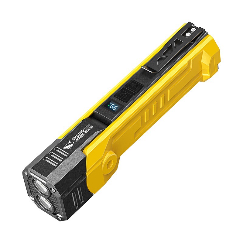 다기능 회전 램프 헤드, 디지털 디스플레이가 있는 자기 흡입 손전등, 유지 관리 조명, 붉은색 및 흰색 이중 조명 측면 조명, 후크 작업 조명