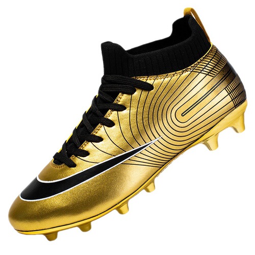 Cross-border gold-plated soccer shoes men's Messi broken spikes middle and large children primary and secondary school students adult competition AG long spike sneakers