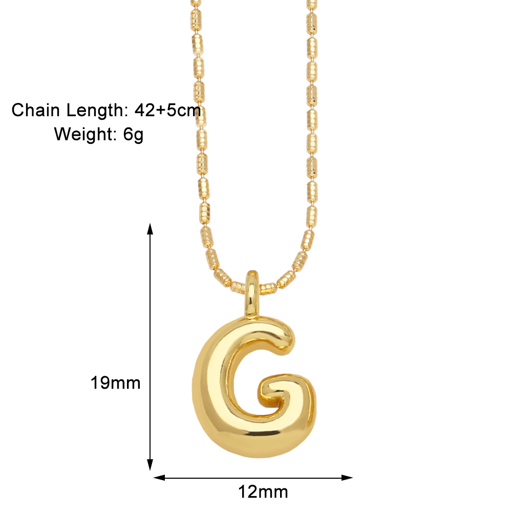 10g Weight Gold Plated Plating Material Pendant Necklace Classification 1 Piece Quantity Daily, Street Occasion Copper Material Letter Pattern Unisex Gender Simple Style Style Copper Gold Plated Simple Style Letter Pendant Necklace 8