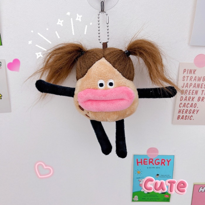 소시지 입 감자 소녀 [웃긴 작은 펜던트] 플러시 소재