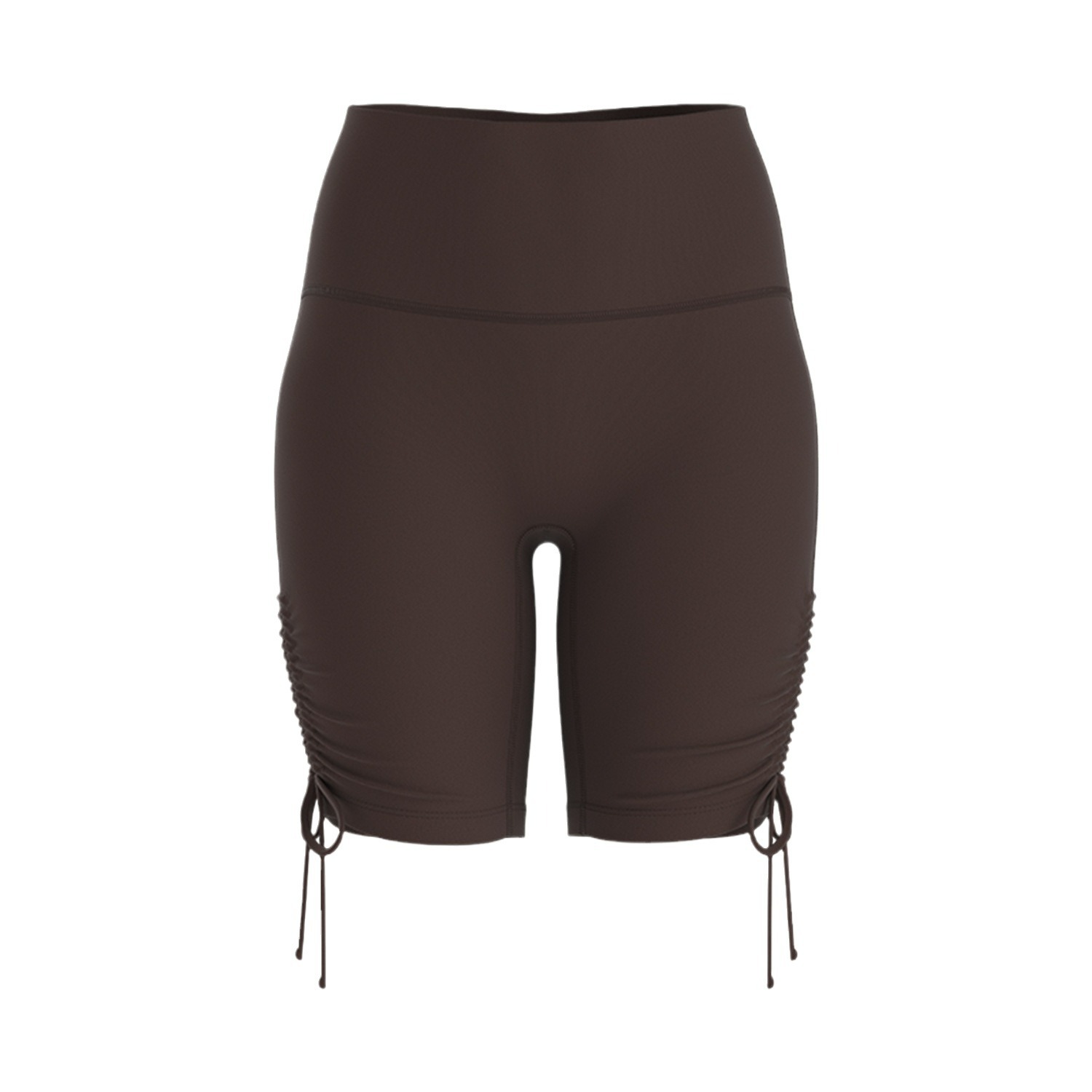 Juyitang verano nuevo estilo desnudo ajustado yoga pantalones cortos arrugados ejercicio fitness cintura alta cadera pantalones de yoga de cinco puntos
