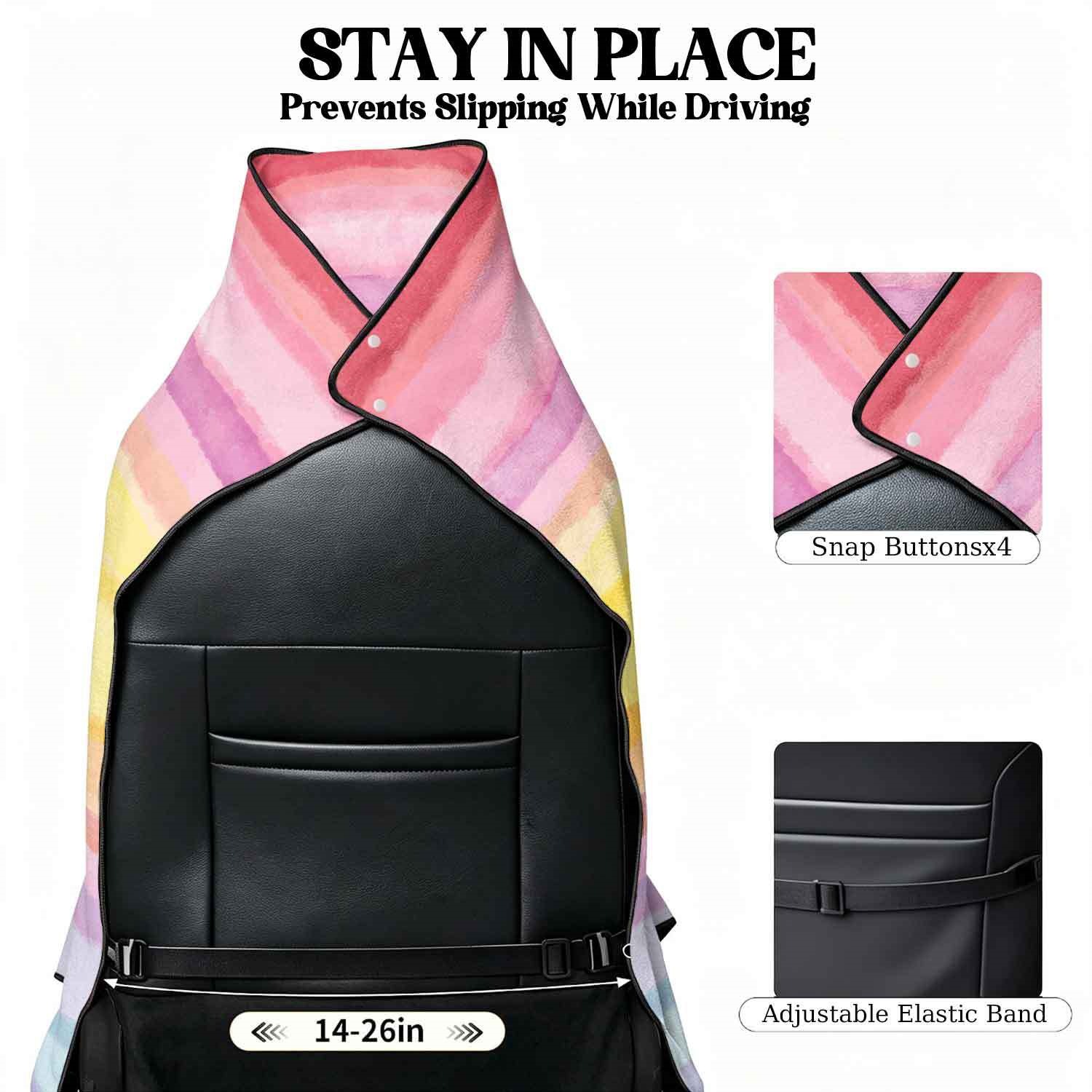 Geometric Bath Towel Car Seat Cover 2-in-1 Microfiber Outdoor Beach Car Dual-Use Universal Seat Cushion