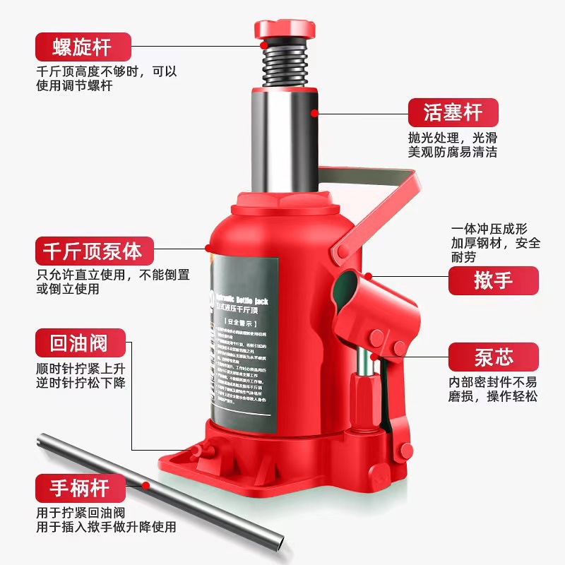 National Standard Vertical Hydraulic Floor Jack for Cars - Auto Repair Industrial Grade