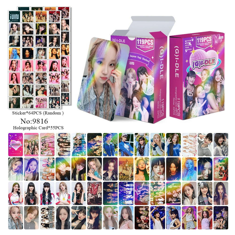 New Model Exclusively for Foreign Trade: 124 Holographic Cards, Total Chain Gidle Str Bptwice Celebrity Merchandise Lomo Small Cards