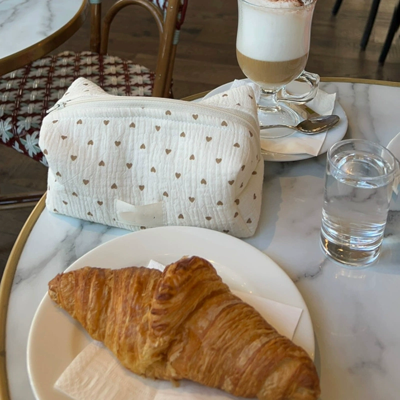 Свежие и сладкие женские средства по уходу за кожей Сумка для хранения хлопка креативная любовь Печатная сумка для макияжа Трансграничная сумка для макияжа