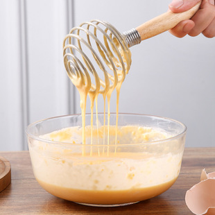 Egg Mixer Household Handheld Flour Stirring Stick Stainless Steel Spring Type Baby Food Supplement and Egg Beating Artifact