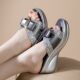 Slippers Women's Summer 2024 New Fashion Outer Wear Sandals Women's Thick-soled Wedge Women's Sequined Bow Slippers