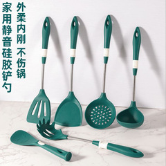 Factory-direct 6-piece kitchenware set: silicone spatula, dedicated cooking spatula, heat-resistant utensils, soup spoon, and non-stick pot.