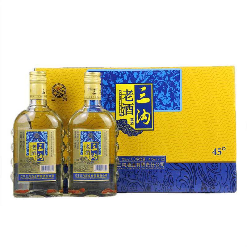 辽宁阜新特产三沟老窖枸杞酒475ml*6瓶装45度露酒口粮酒裸瓶装