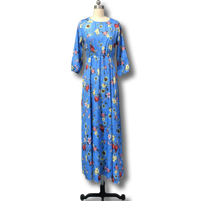 2025 New Cross-Border Supply European And American Women's Clothing Chiffon Printed Long Skirt Bohemian Vacation Style_ecoleips.com
