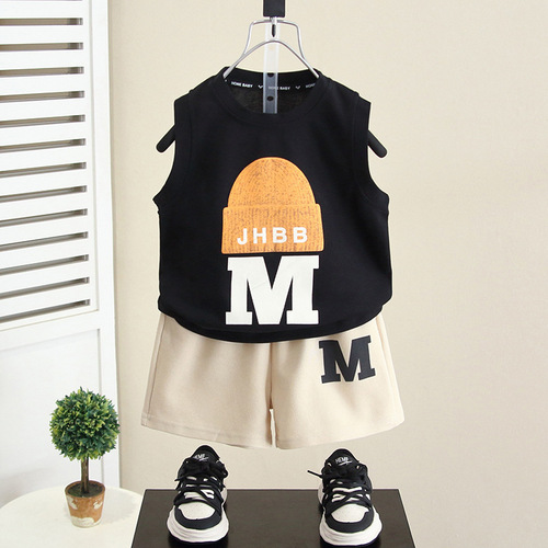 3806 Children's Suit Boys Summer Vest  New Fashionable Baby Summer Sleeveless Cool Handsome Boy Summer Style