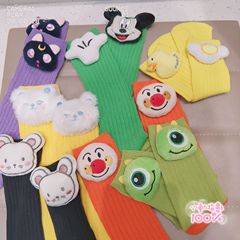 ins23 new children's socks three-dimensional cartoon doll doll socks loose mouth baby cotton socks mid-tube pile socks calf socks