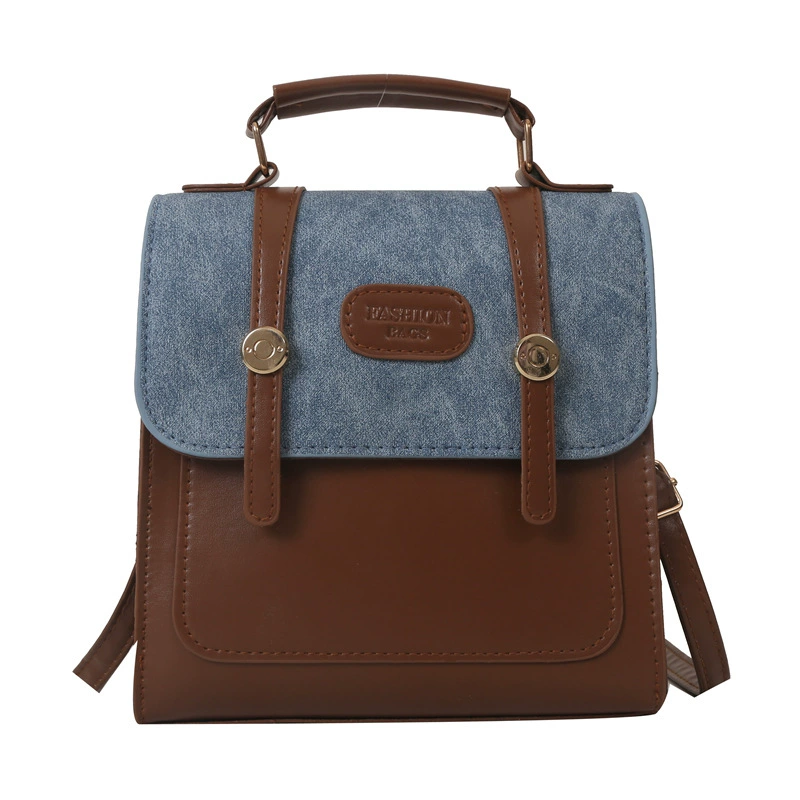 Retro Handheld Backpack — Compact Shoulder Travel Bag, 17.4×14.8×17.6 cm, Lightweight