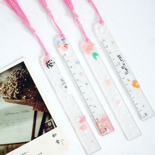 Transparent Acrylic Bookmark, Patterned Bookmark, Student Learning Supplies Stationery Gift Creative Gift Cross-border