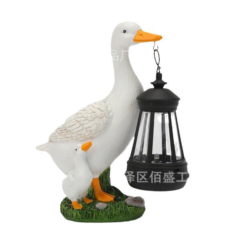 国境を越えた花園の装飾動物提灯白アヒル樹脂の装飾品庭園の装飾