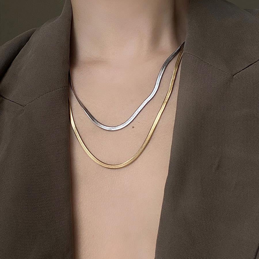 Necklace Classification 304 Stainless Steel Chain Material cable chain Chain Type Vintage Style Geometric Solid Color Stainless Steel Plating Necklace
