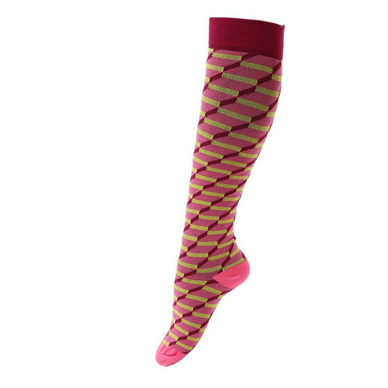 Compression Running Socks, Unisex Jacquard Knee-High Socks, Multiple Patterns, S/M & L/XL