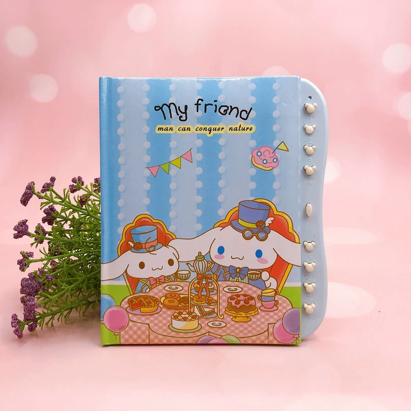 Картонный большой блокнот Kuromi Melody Little White Dog, кодовый блокнот с замком, 64K, студенческий дневник