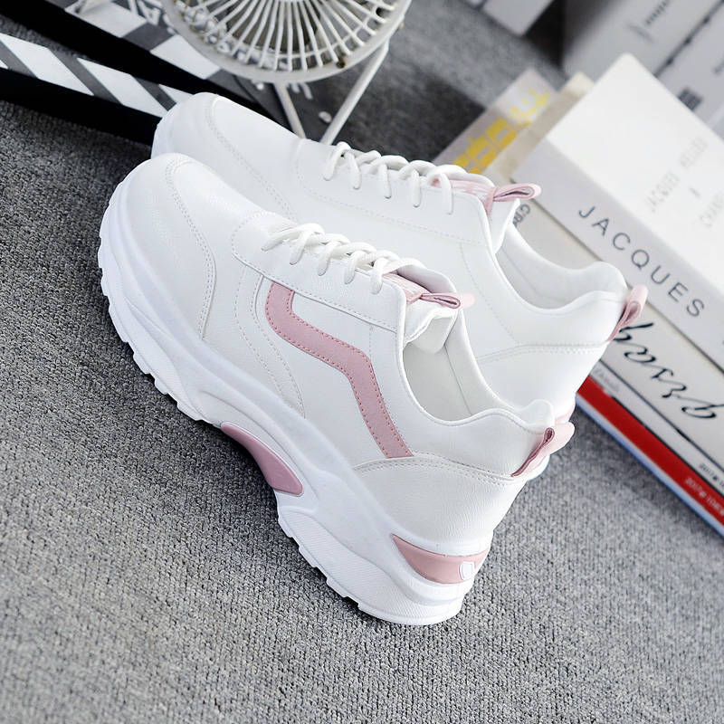 Mode Sportschuhe Frauen Farblich Passende Einfache Weiße Schuhe Frauen display picture 2