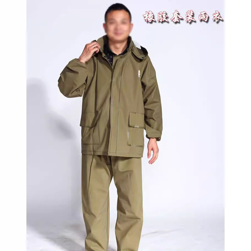 Hualing brand thickened breathable Oxford canvas raincoat split raincoat set thickened material factory direct sale