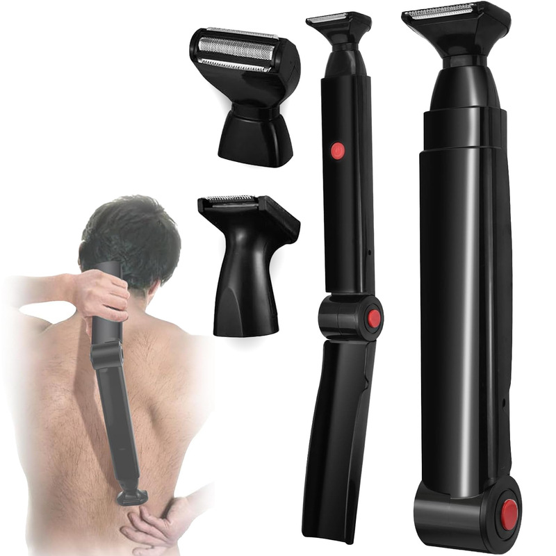 Electric shaver foldable handle back shaver body hair trimmer USB charging whole body hair removal instrument