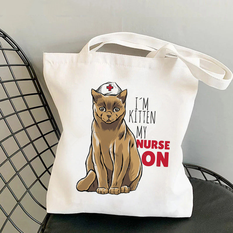 Comercio exterior transfronterizo Nursing Essentials impresa bolsa de lona Harjuku bolsa de hombro bolsa de mano bolsa de compras en stock