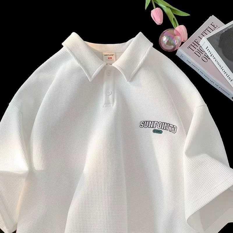 Летняя модная японская поло майка oversize