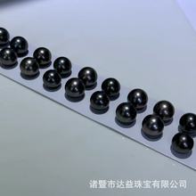 海水珍珠12-13mm大溪地黑珍珠正圆微微瑕面无瑕裸珠对珠高光高亮