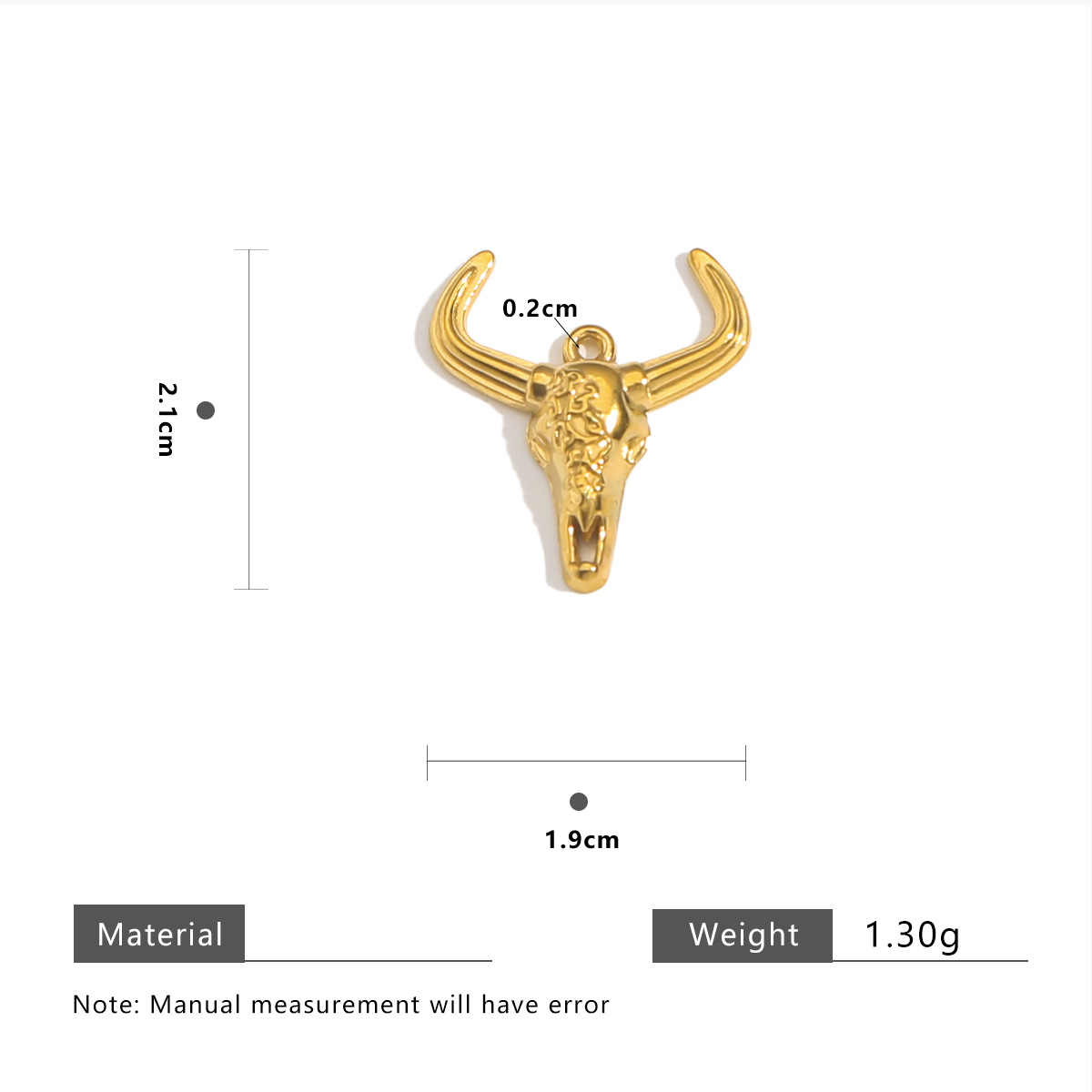 15g Weight 0.03µm Gold Plating Thickness PVD Coated Gold Plating Process Pendant Jewelry Making Type 18K Real Gold Plated Plating Material 5 PCS/Package Quantity 304 Stainless Steel Material Horns Pattern Cute, Classic Style Style 5 PCS/Package 304 Stainless Steel Horns Polished Pendant DIY Ornament Accessories 8
