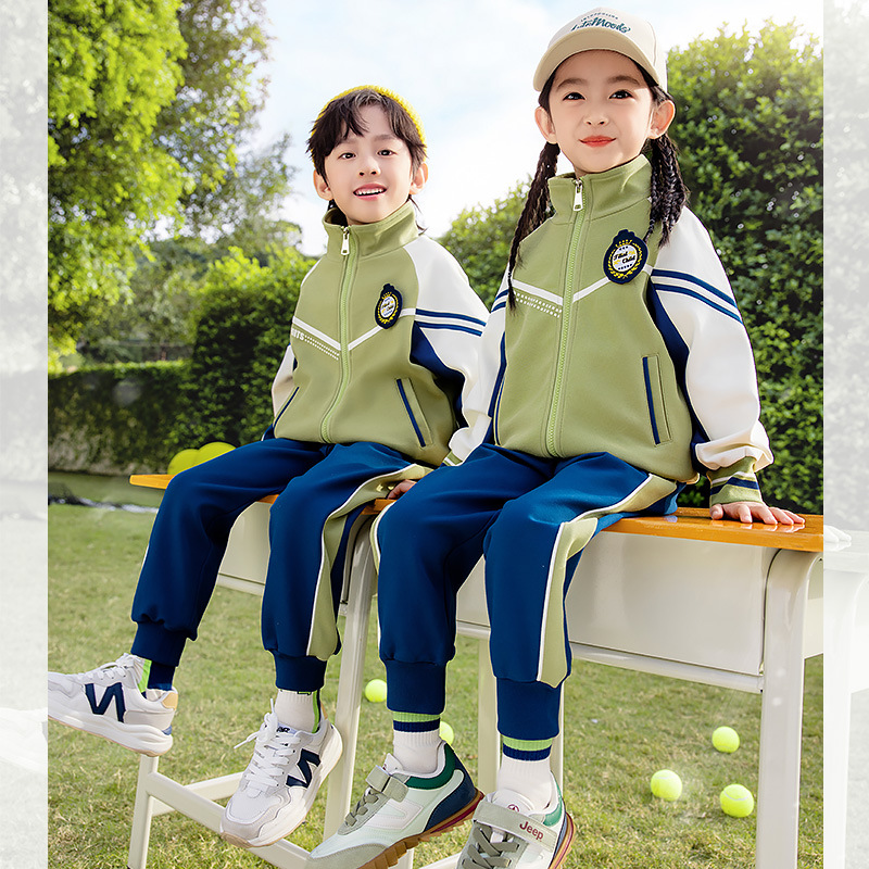兒童校服套裝春秋裝小學生一二年級運動班服三件套春季幼兒園園服