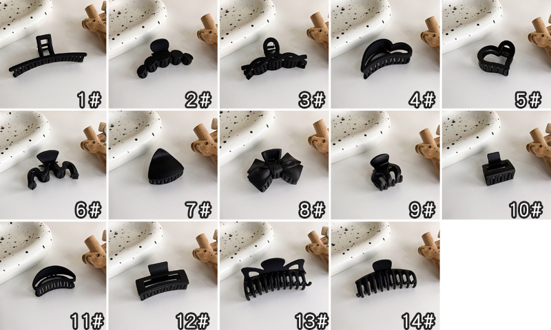 Black Shark Clip Simple Temperament Back Hair Clip Headdress Frosted Hairpin display picture 22