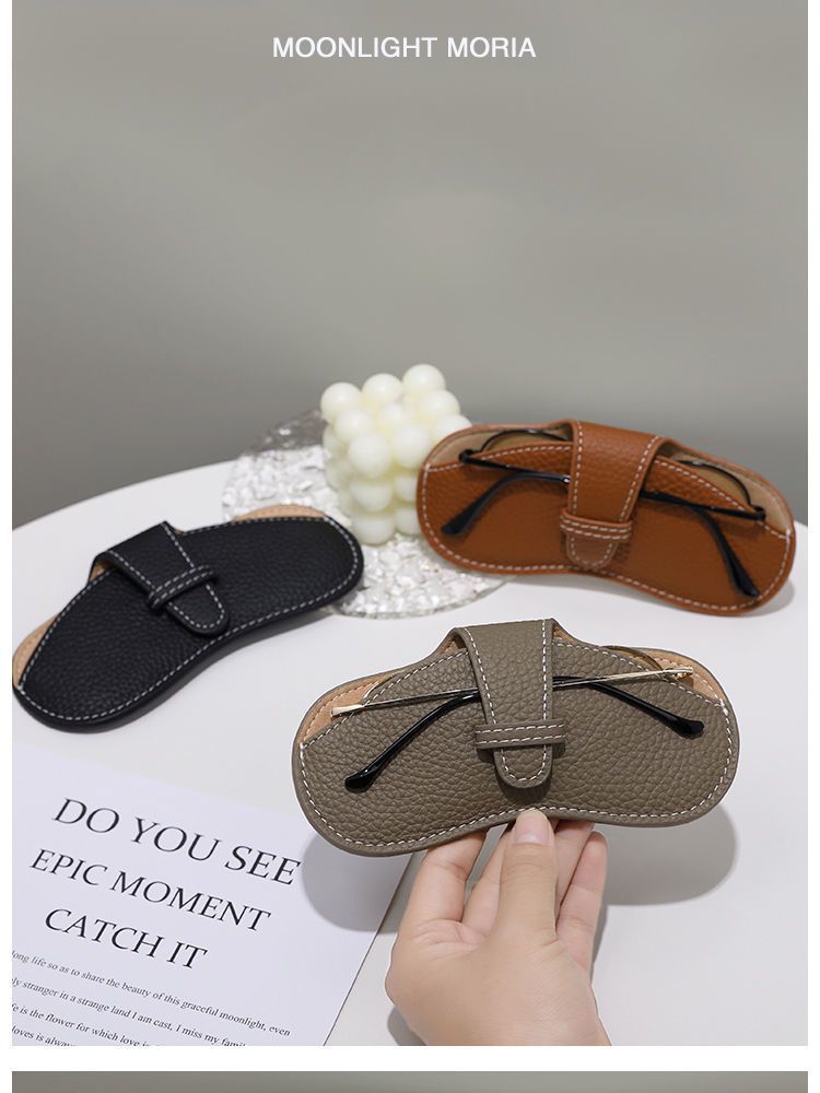 Pu Leather Material Solid Color Pattern Vintage Style Simple Style Solid Color Pu Leather Unisex Glasses Pouch