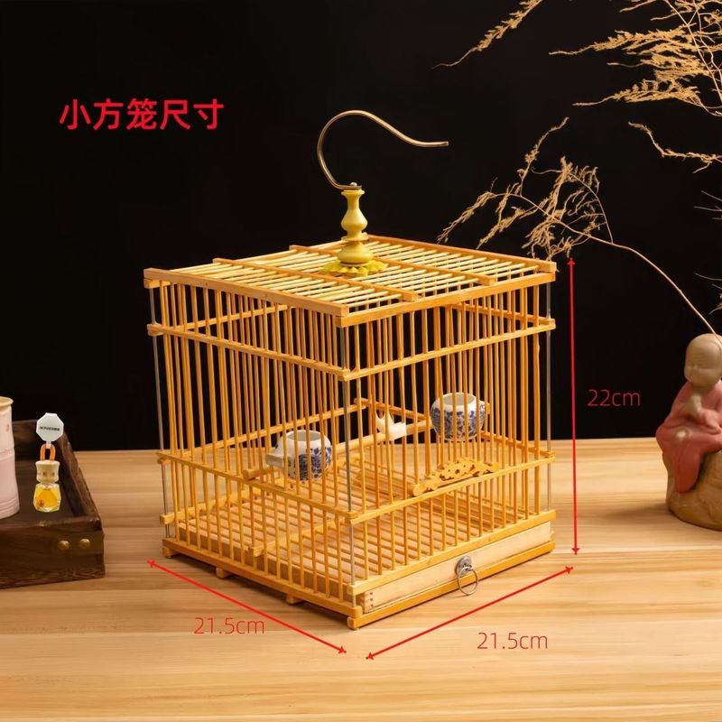 新しい竹長方形紫竹鳥かごイエローバード翡翠鳥竹麻手作り特別価格アクセサリー|undefined
