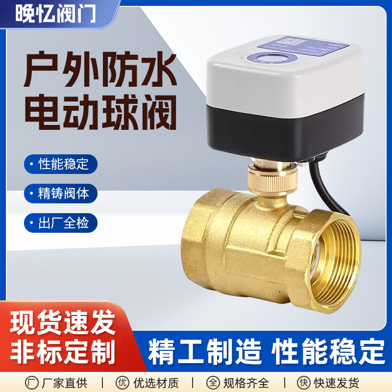 Outdoor Waterproof Electric Ball Valve, Pipeline Switch Normally Closed Water Valve, Pressure-Resistant Brass Electromagnetic Two-Way Valve, Cross-Border Hot Selling