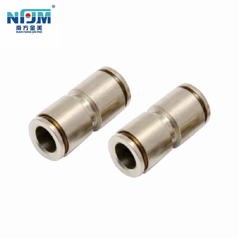 全铜镀镍PU/PG直通变径气动接头6-16气管快速接头铜快插气动配件