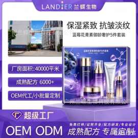 定制高端护肤品蓝莓花青素御龄奢护套装补水紧致滋润套盒OEM加工