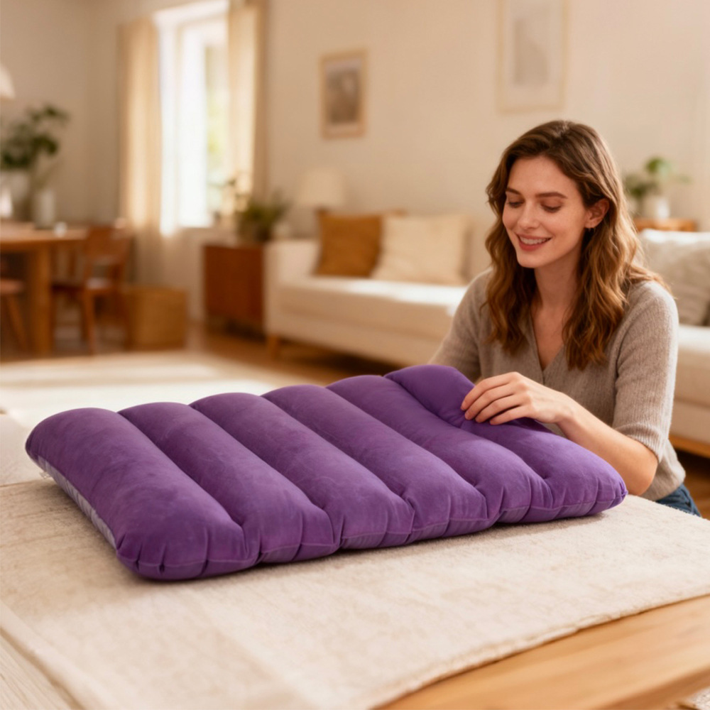 almohada de respaldo al aire libre almohada de viaje portátil almohada de respaldo de cintura almohada de abrazo plegable almohada de almuerzo almohada de dormir almohada inflable image 3