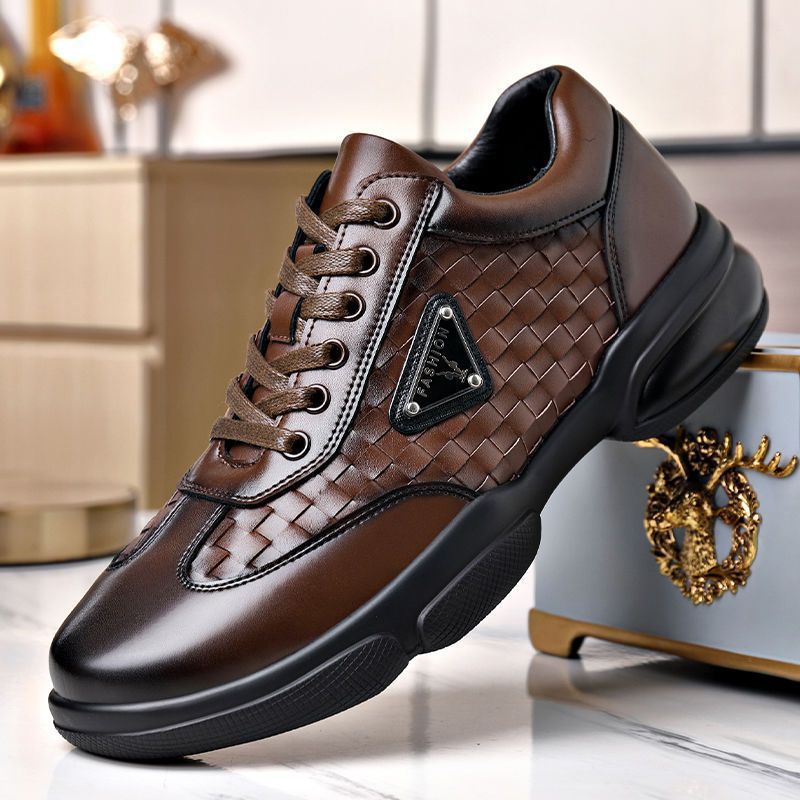 Men's Leather Shoes 2025 Autumn New Low-Top Casual Shoes Retro Fashion Trend Men's Shoes Cross-Border Wholesale Men's Leather Shoes