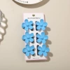 #22 Glossy bright blue [6-piece set with card] 3.5cm five-petal flower style