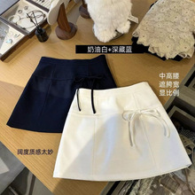 蝴蝶结少女设计感小众包臀短裙春夏款a字半身裙防走光小个子裙子