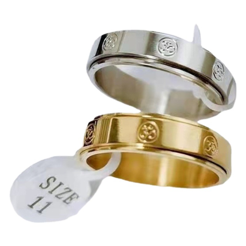 Seed ring titanium steel ring wholesale rotatable stainless steel ring couple ring men and women ring