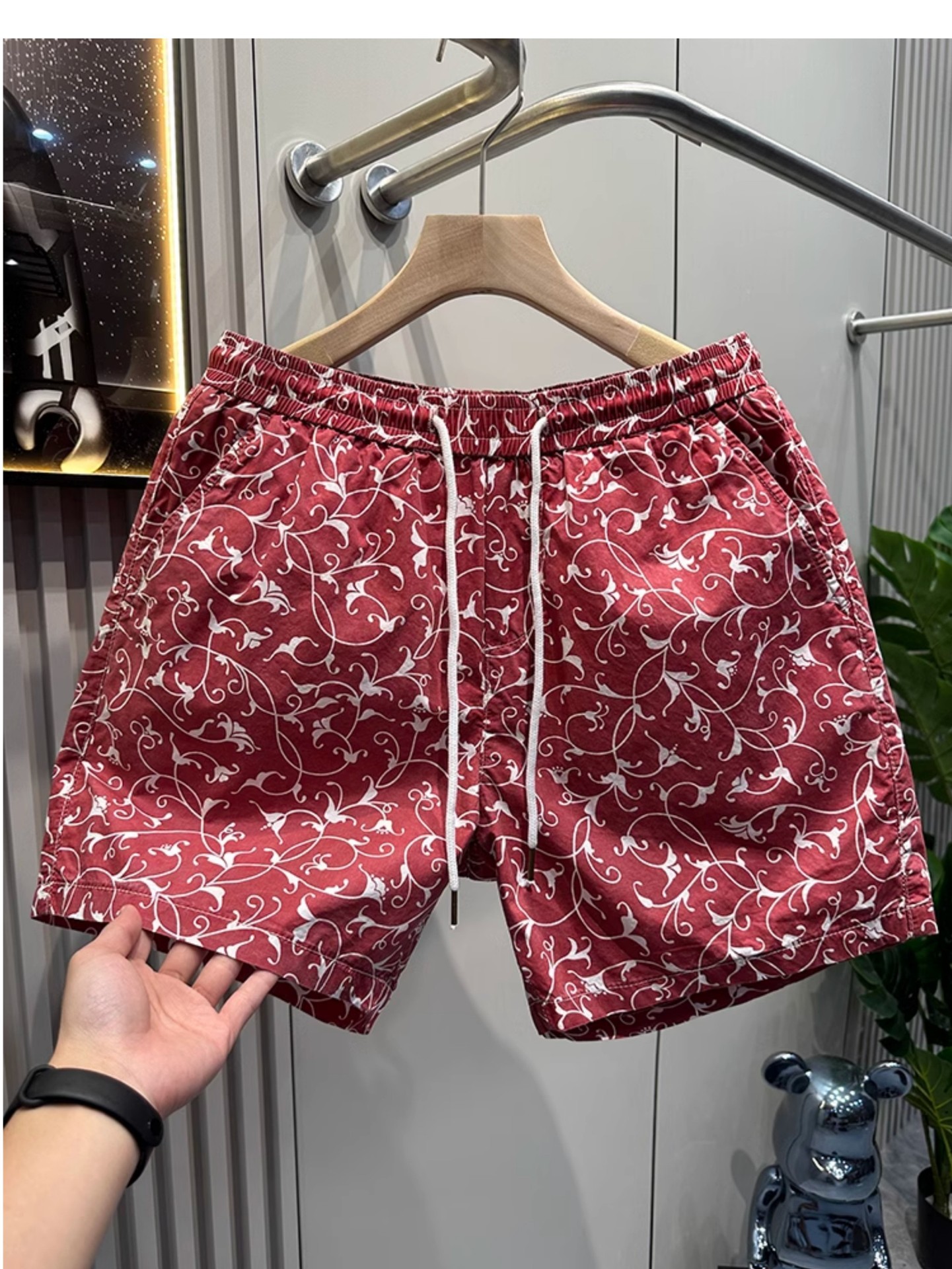 Summer Print Men's Shorts Trendy Design Loose Fit Versatile Sporty Casual Four Quarter Length Pants_viptrois.com
